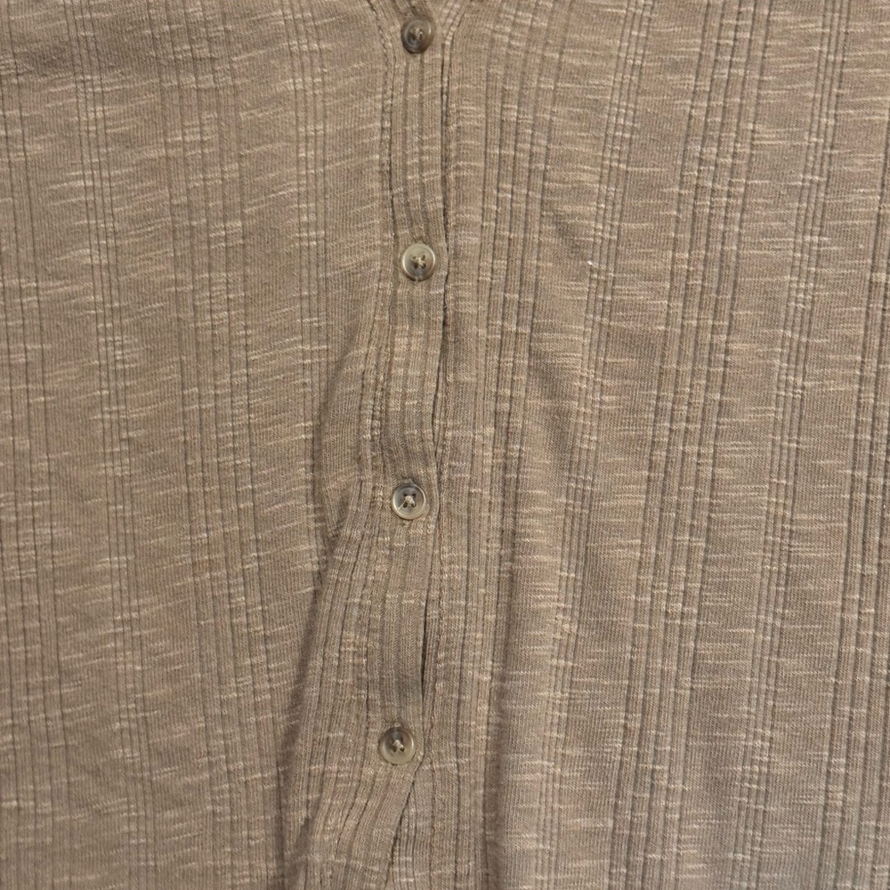 Universal Thread Ribbed Button-Front Tank Top - Tan - Picture 4 of 5